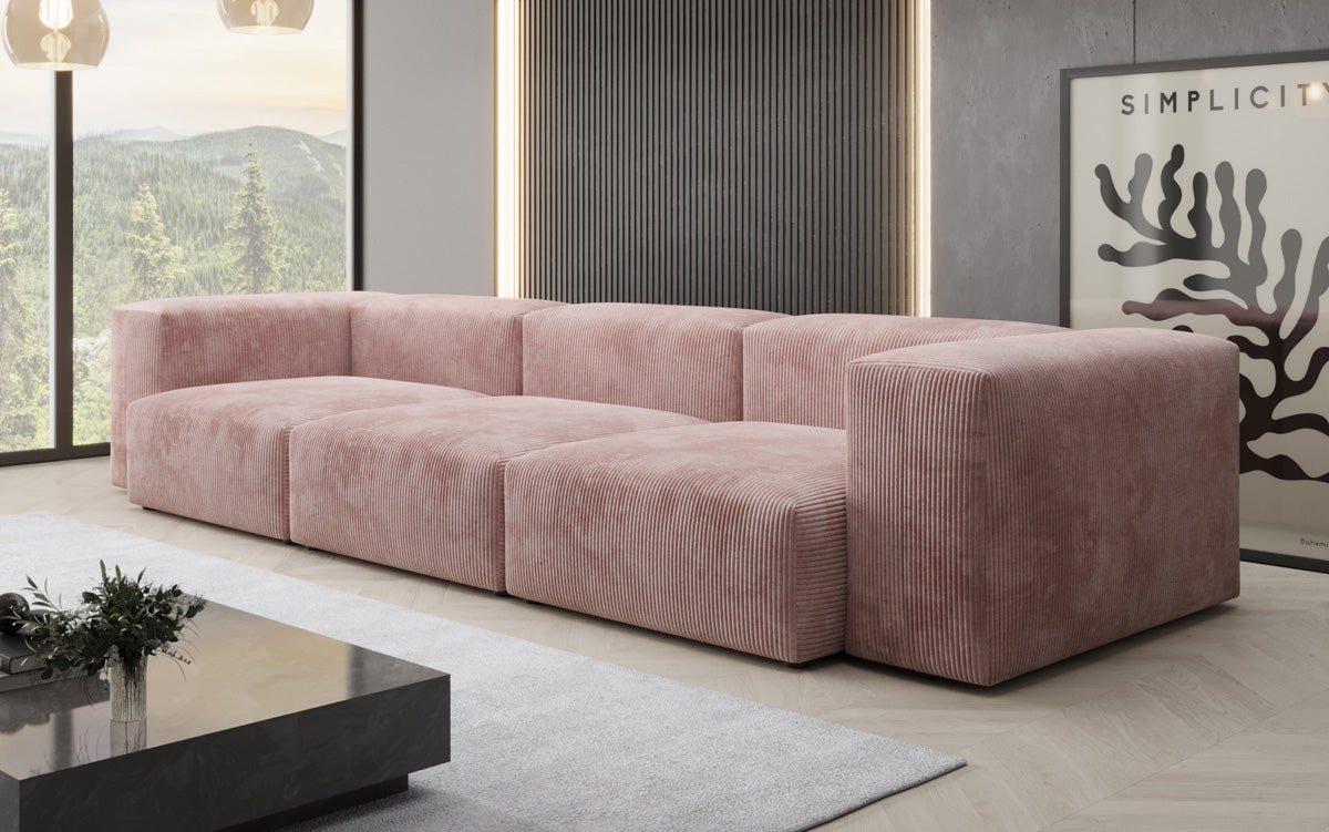 Designer 2-seater Snug sofa in corduroy