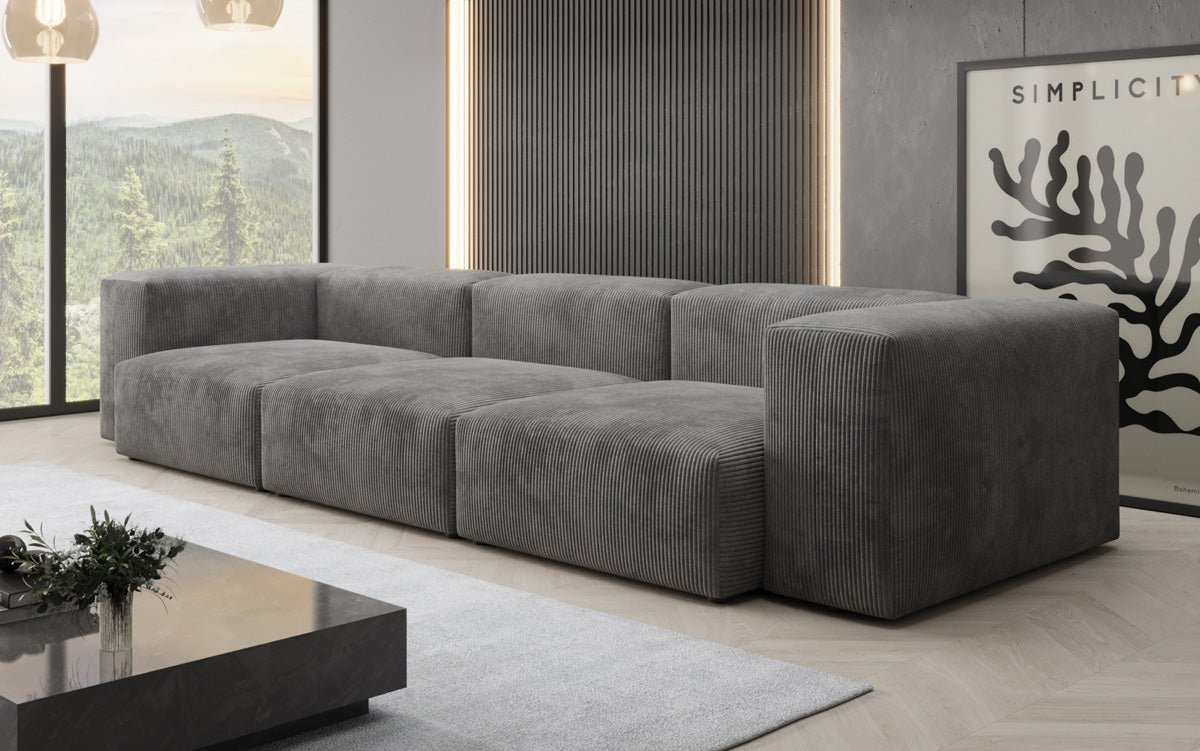 Designer 2-seater Snug sofa in corduroy