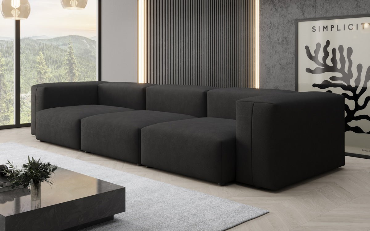 Designer 3-Seater Sofa Snug in Fabric
