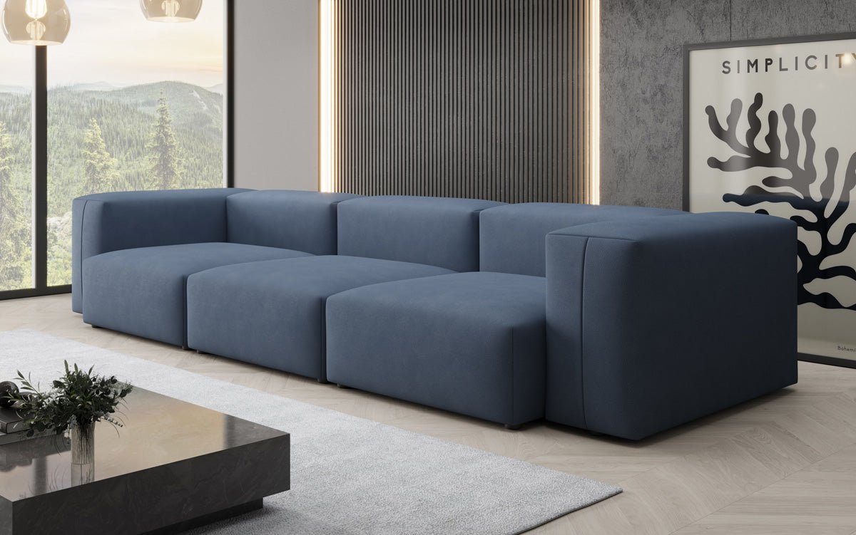 Designer 3-Seater Sofa Snug in Fabric