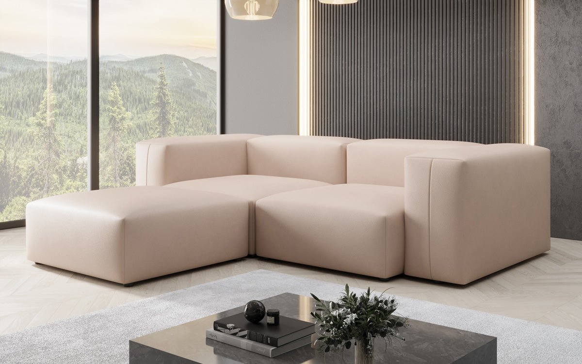 Designer L Sofa Snug Mini a Echtleder