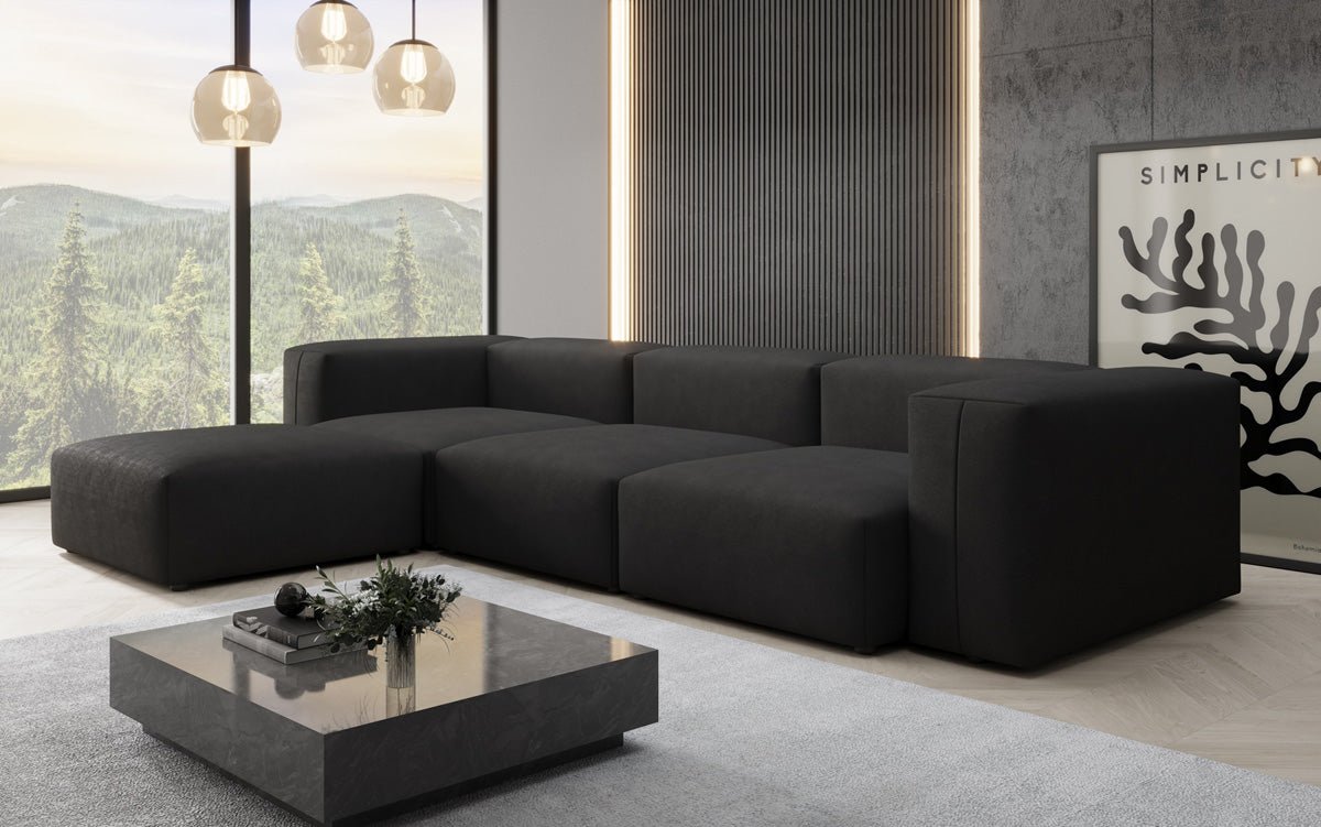 Designer L Sofa Snug in Fabric
