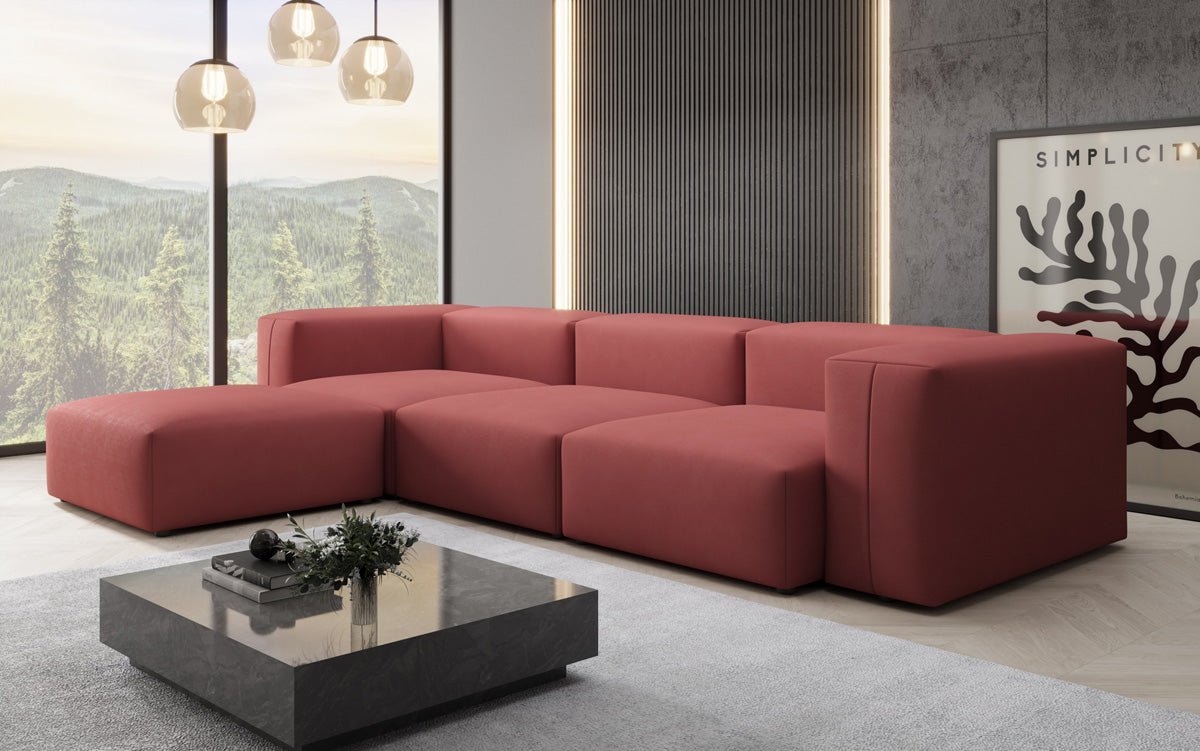 Designer L Sofa Snug in Fabric