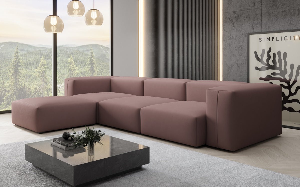 Designer L Sofa Snug in Fabric