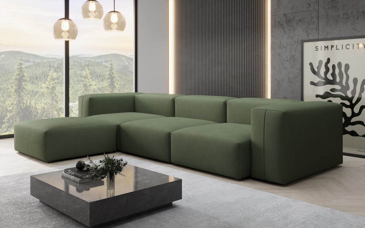 Designer L Sofa Snug in Fabric