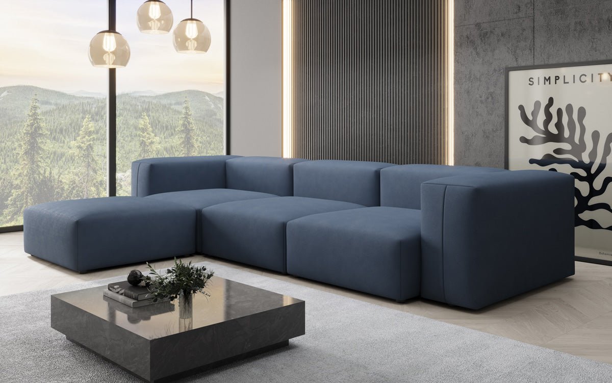 Designer L Sofa Snug in Fabric
