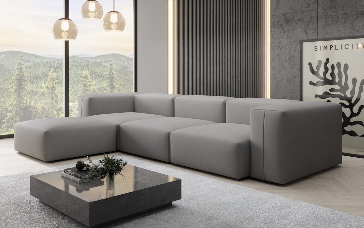 Designer L Sofa Snug in Fabric