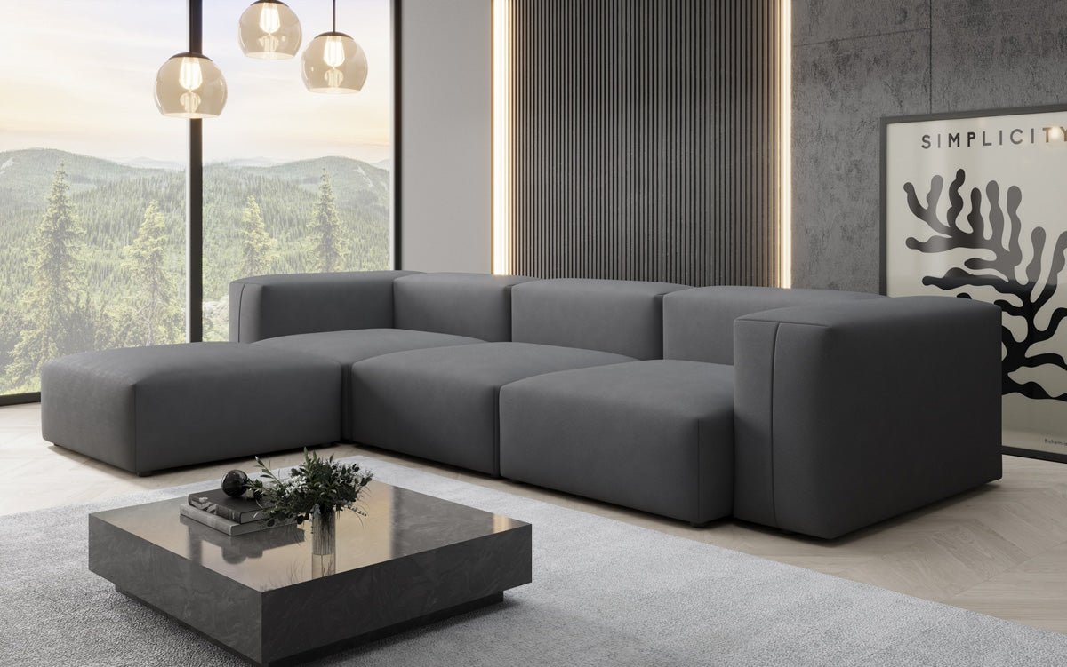 Designer L Sofa Snug in Fabric
