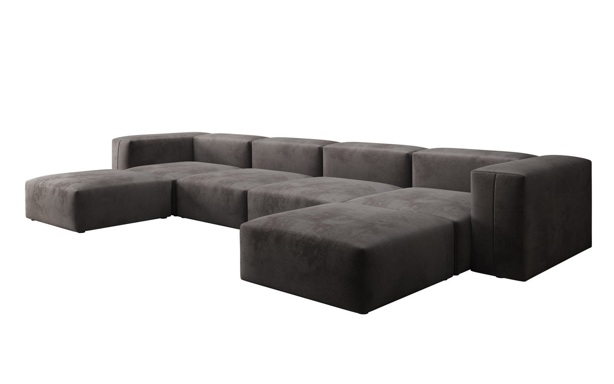 Designer U Sofa Snug aus Samt