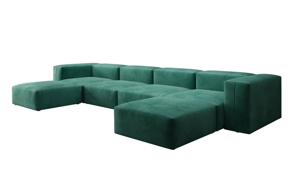 Designer U Sofa Snug aus Samt
