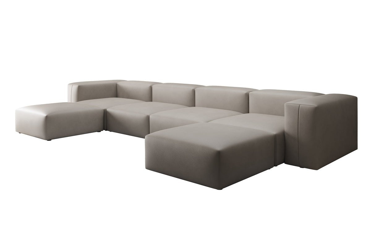 Designer U Sofa Snug in Genuine Leather