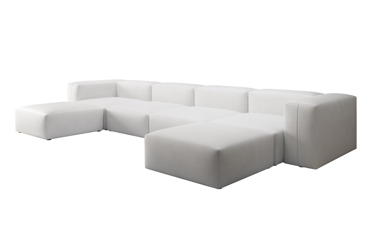 Designer U Sofa Snug in Genuine Leather