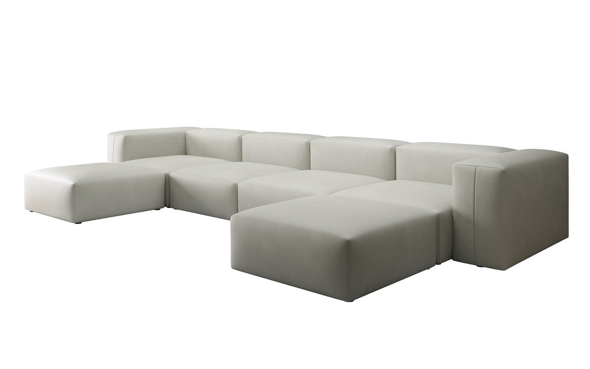 Designer U Sofa Snug in Genuine Leather