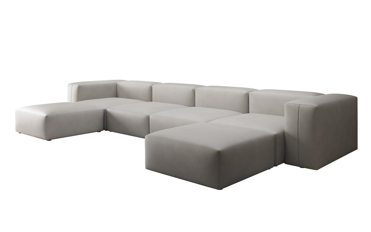 Designer U Sofa Snug in Genuine Leather