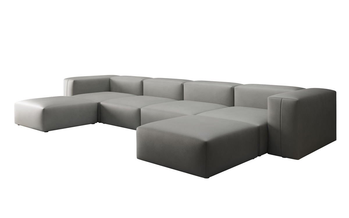 Designer U Sofa Snug in Genuine Leather
