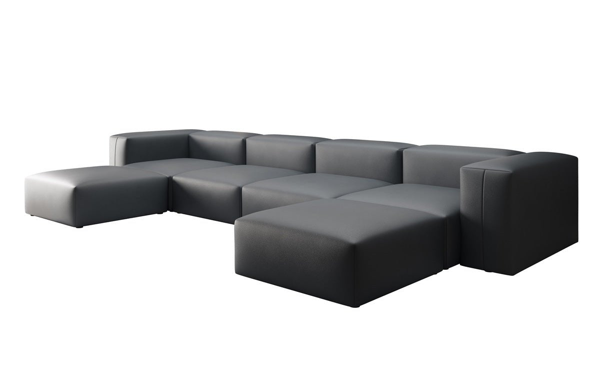 Designer U Sofa Snug in Genuine Leather