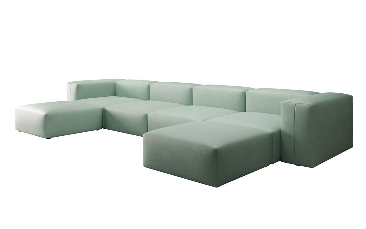 Designer U Sofa Snug in Genuine Leather