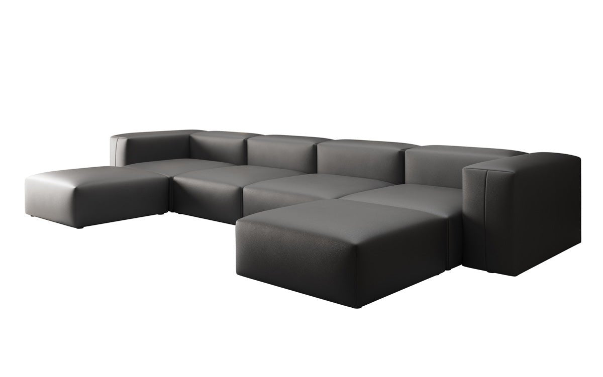 Designer U Sofa Snug in Genuine Leather