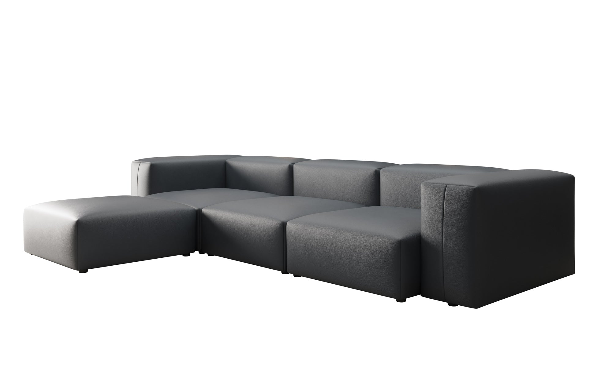 Canapé d'angle Designer L en cuir véritable