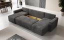 Canapé designer Melva U avec fonction couchage et rabattable en Côtelé