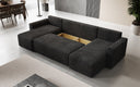 Canapé designer Melva U avec fonction couchage et rabattable en Côtelé