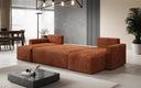 Canapé designer Melva U avec fonction couchage et rabattable en Côtelé