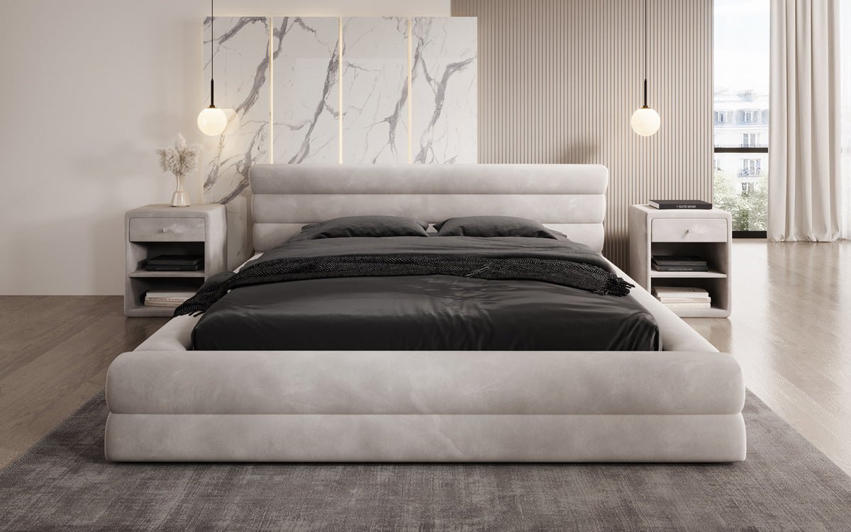 Designer Polsterbett Velana Samt mat Stauraum