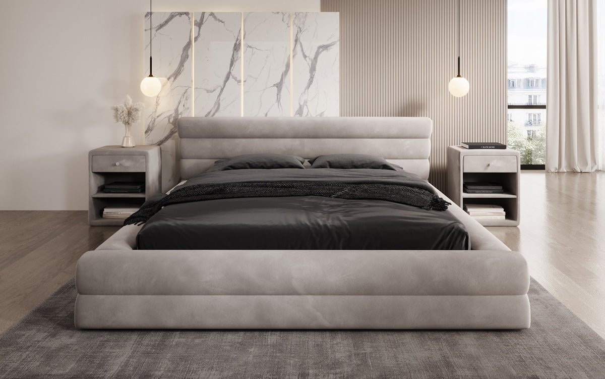 Designer Polsterbett Velana Samt mat Stauraum
