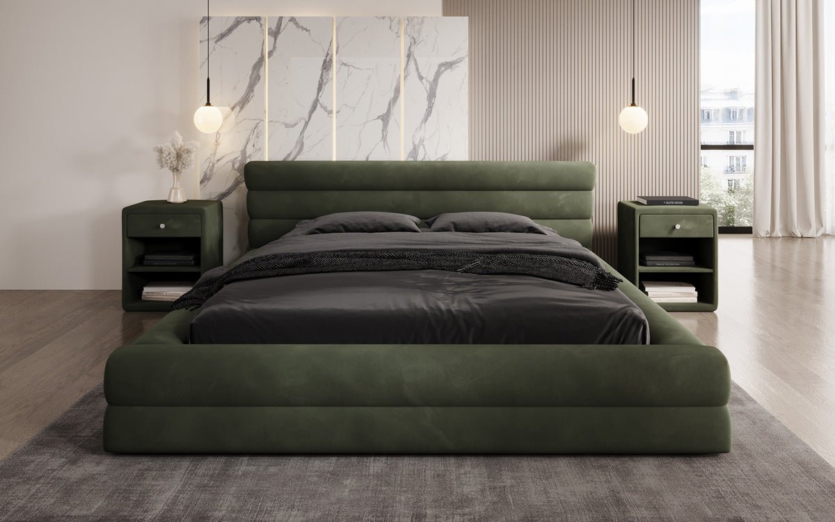 Designer Polsterbett Velana Samt mat Stauraum