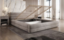 Lit capitonné designer Velana Velours avec espace de rangement