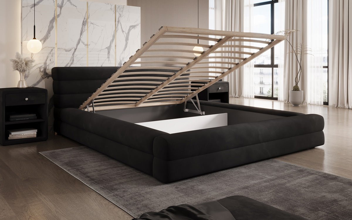 Designer Polsterbett Velana Samt mat Stauraum