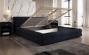 Lit capitonné designer Velana Velours avec espace de rangement