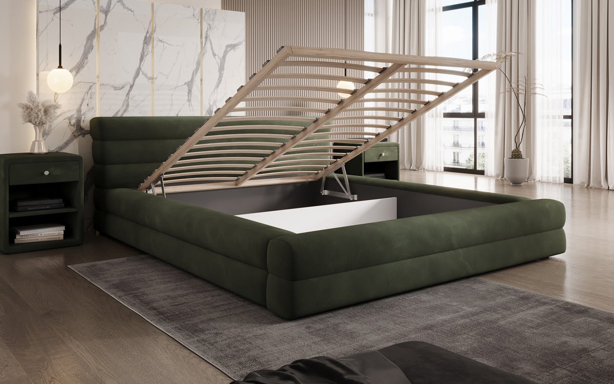 Designer Polsterbett Velana Samt mat Stauraum