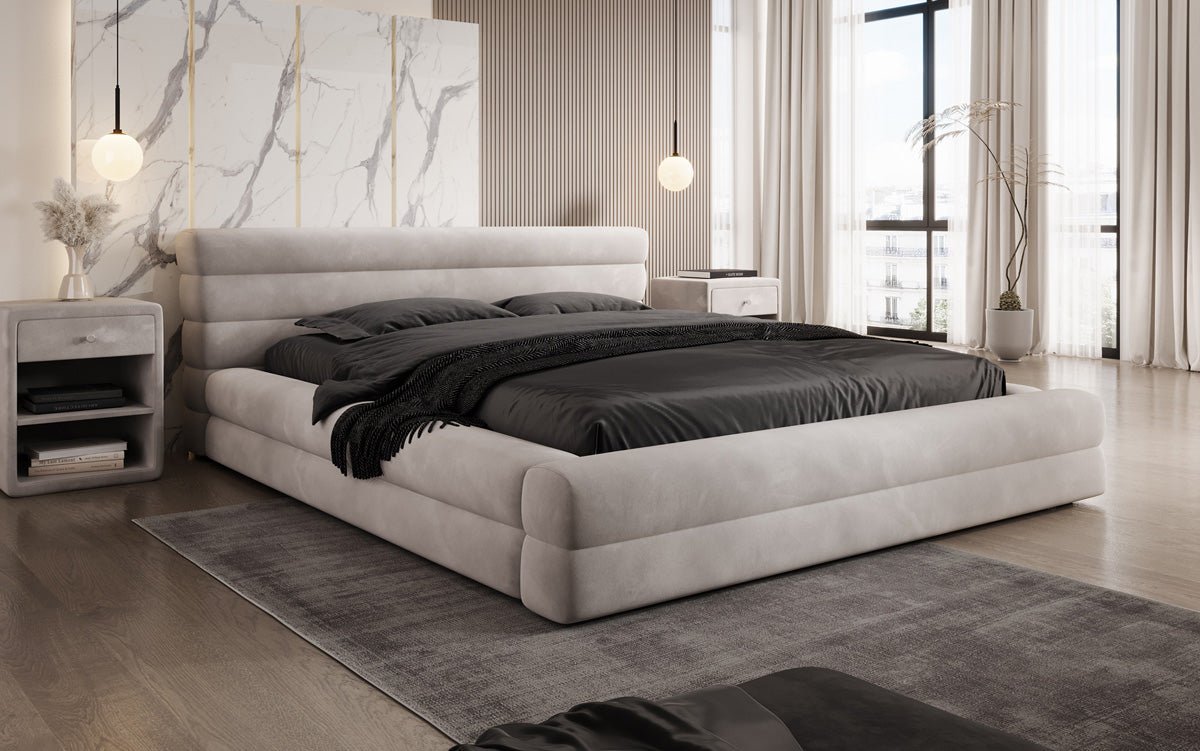 Designer Polsterbett Velana Samt mat Stauraum