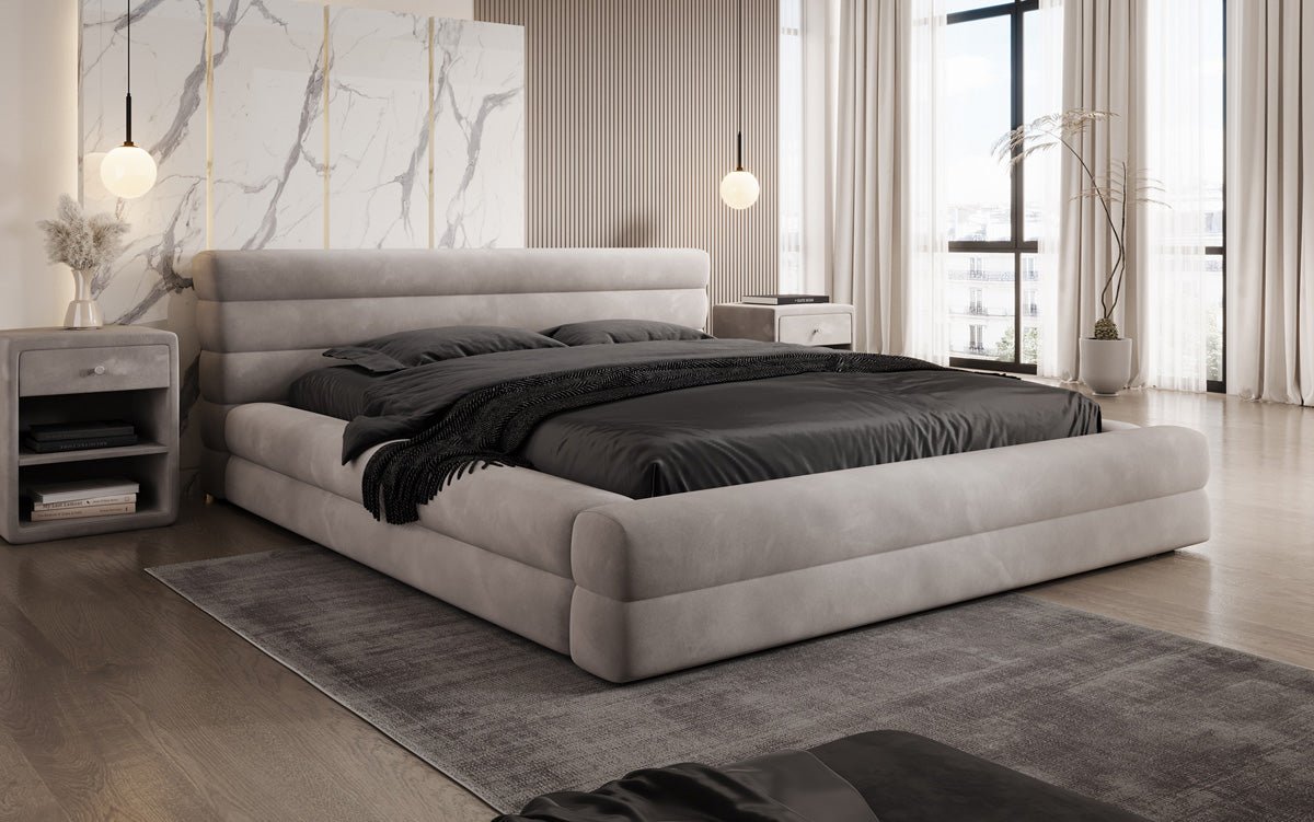 Designer Polsterbett Velana Samt mat Stauraum