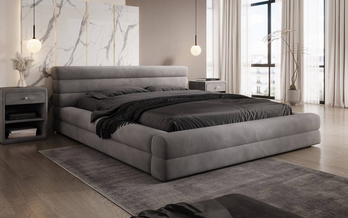 Designer Polsterbett Velana Samt mat Stauraum