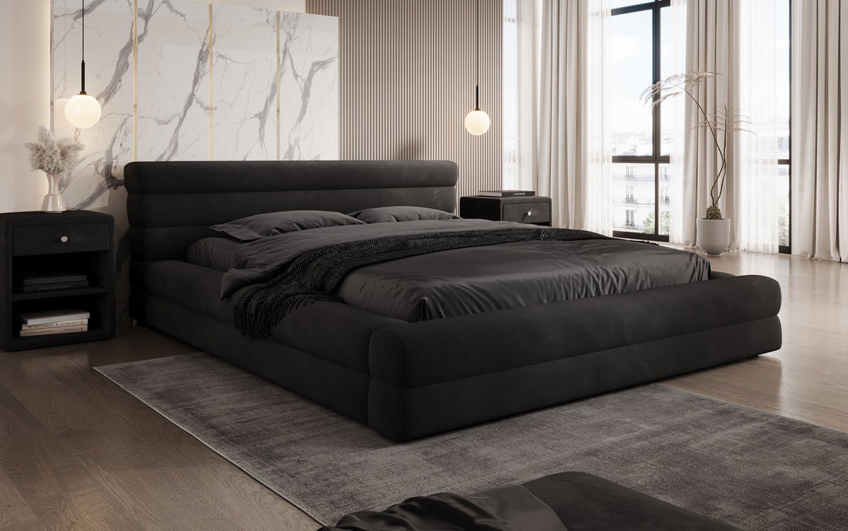 Designer Polsterbett Velana Samt mat Stauraum
