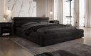 Lit capitonné designer Velana Velours avec espace de rangement