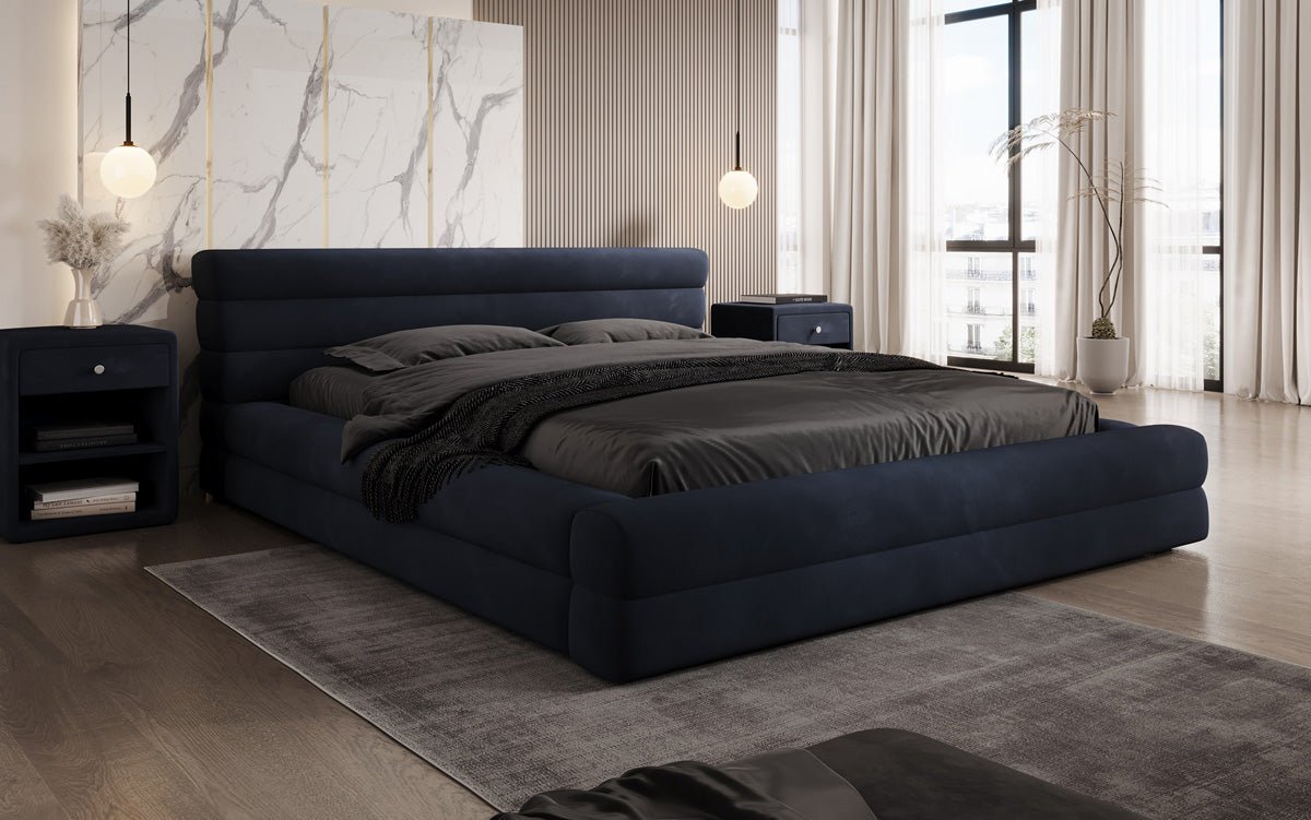 Designer Polsterbett Velana Samt mat Stauraum