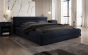 Lit capitonné designer Velana Velours avec espace de rangement