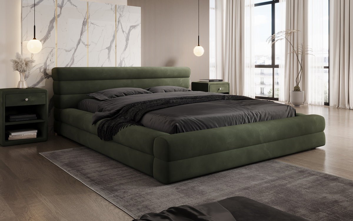 Designer Polsterbett Velana Samt mat Stauraum