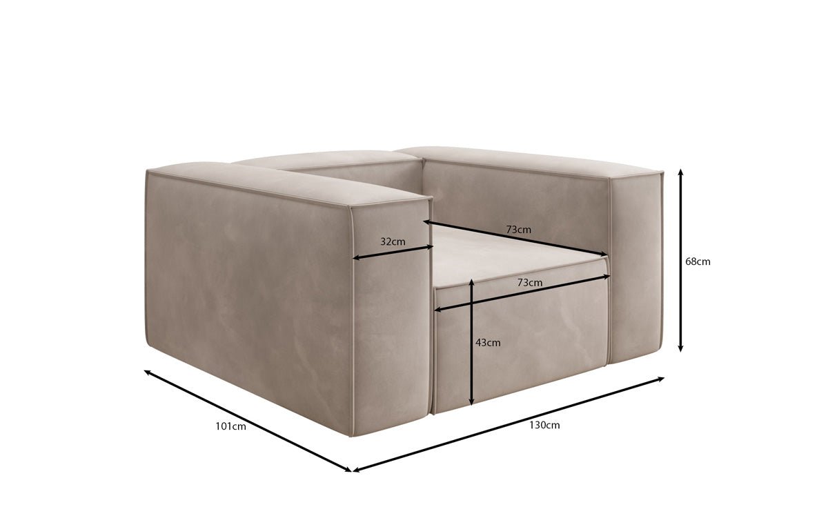 Designer sofa armchair Lesley in velvet