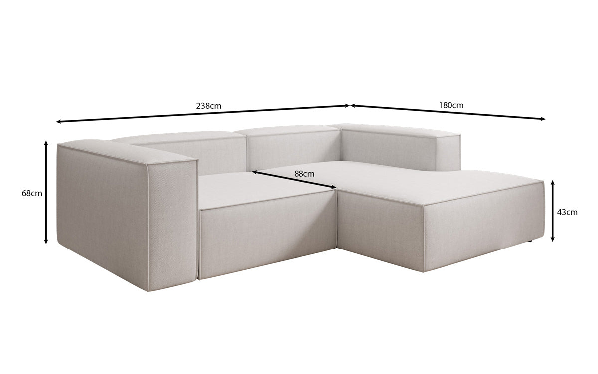 Designer Ecksofa Lesley Mini a Lengen-Optik