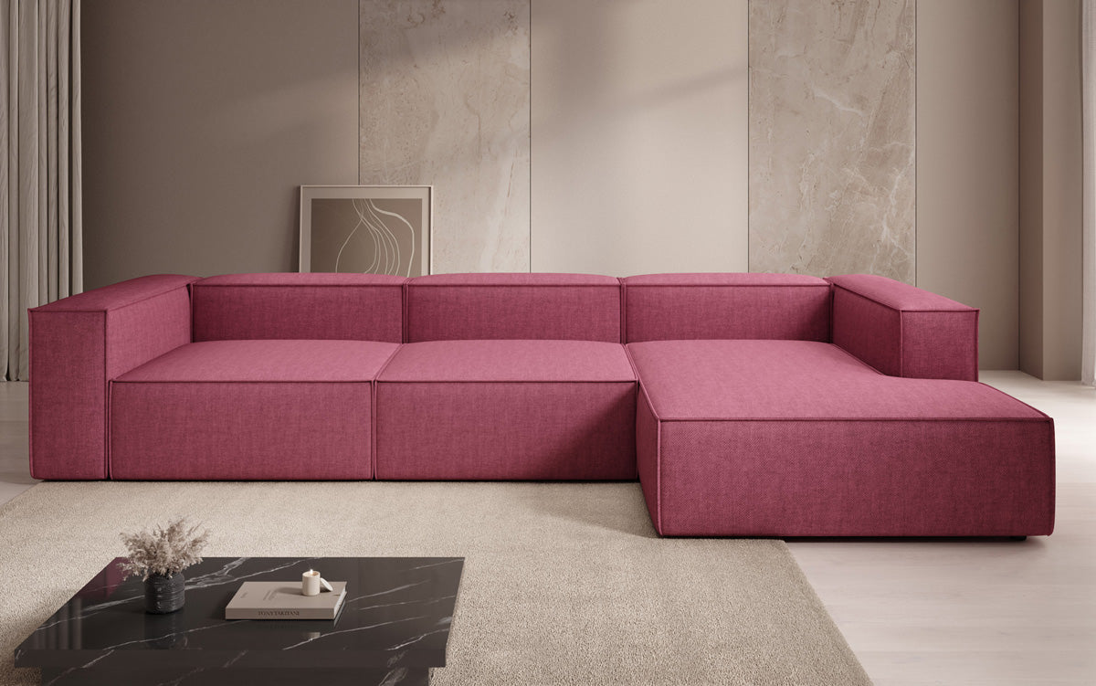 Canapé d’angle design Lesley aspect lin