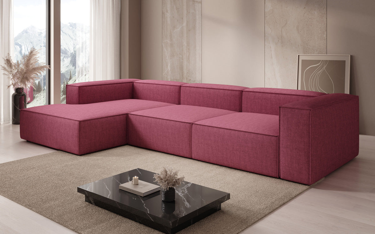 Canapé d’angle design Lesley aspect lin