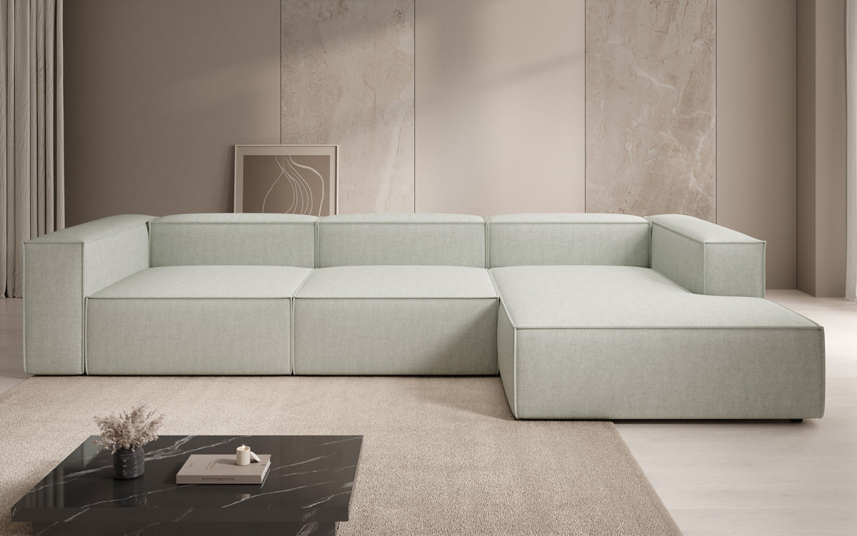 Canapé d’angle design Lesley aspect lin