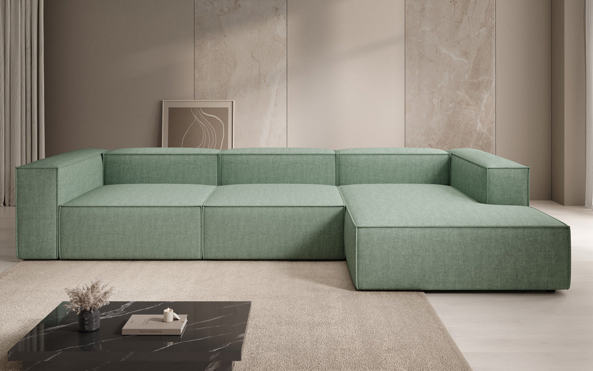 Canapé d’angle design Lesley aspect lin