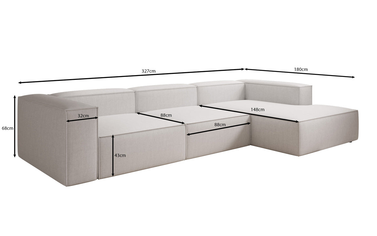 Canapé d’angle design Lesley aspect lin