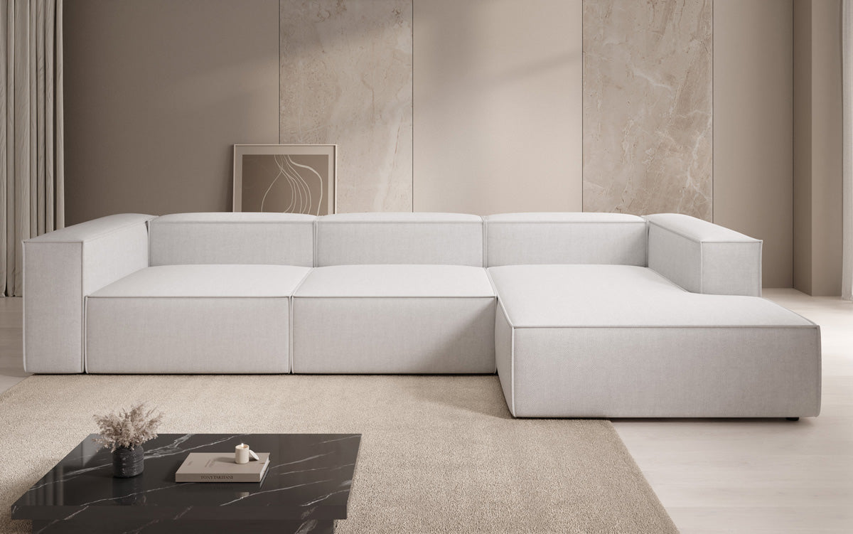 Canapé d’angle design Lesley aspect lin