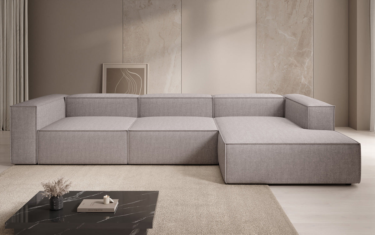 Canapé d’angle design Lesley aspect lin